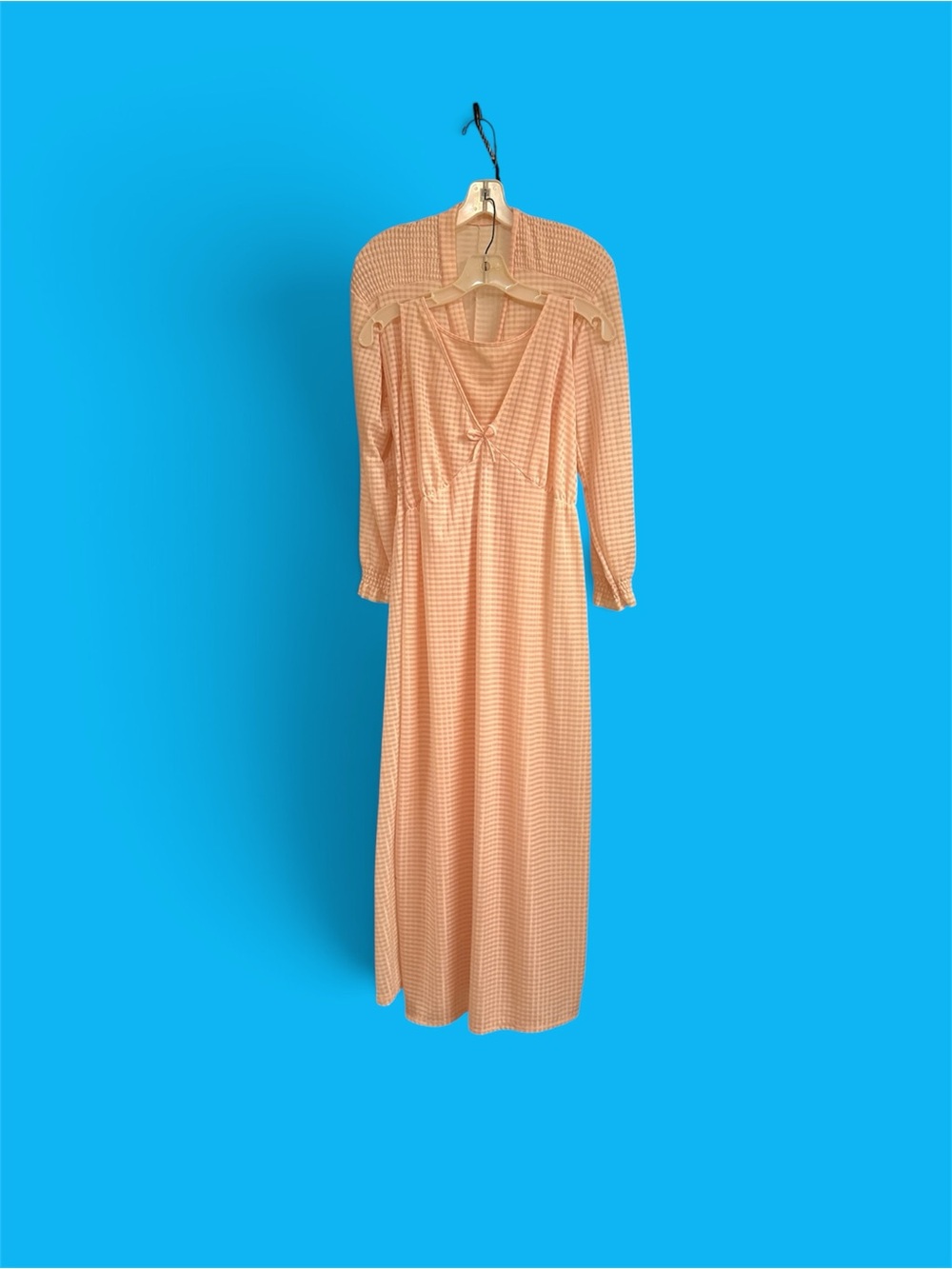 Women's Peach Long Sleep Nightgown & Robe